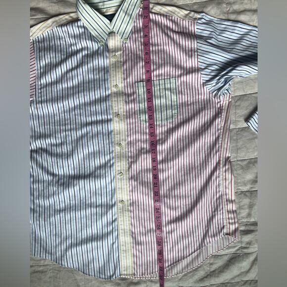 Brooks Brothers Rainbow Striped Colorblock Button Down Shirt Preppy Academia- L - Picture 7 of 10
